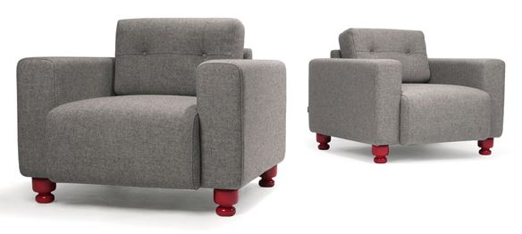 Modus Part Armchair with crimson red feet